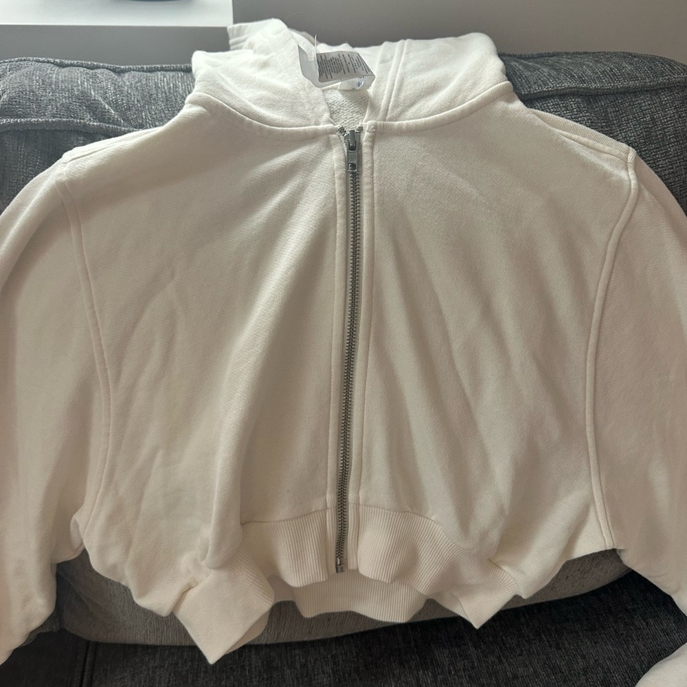 White Zip-Up Hoodie